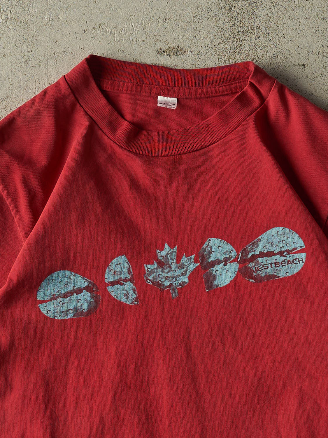 Vintage Y2K Sun Faded Red Westbeach Boarding Tee (XXS/XS)