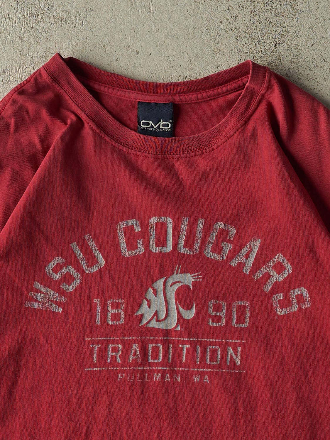 Vintage Y2K Red WSU Cougars Tee (L/XL)