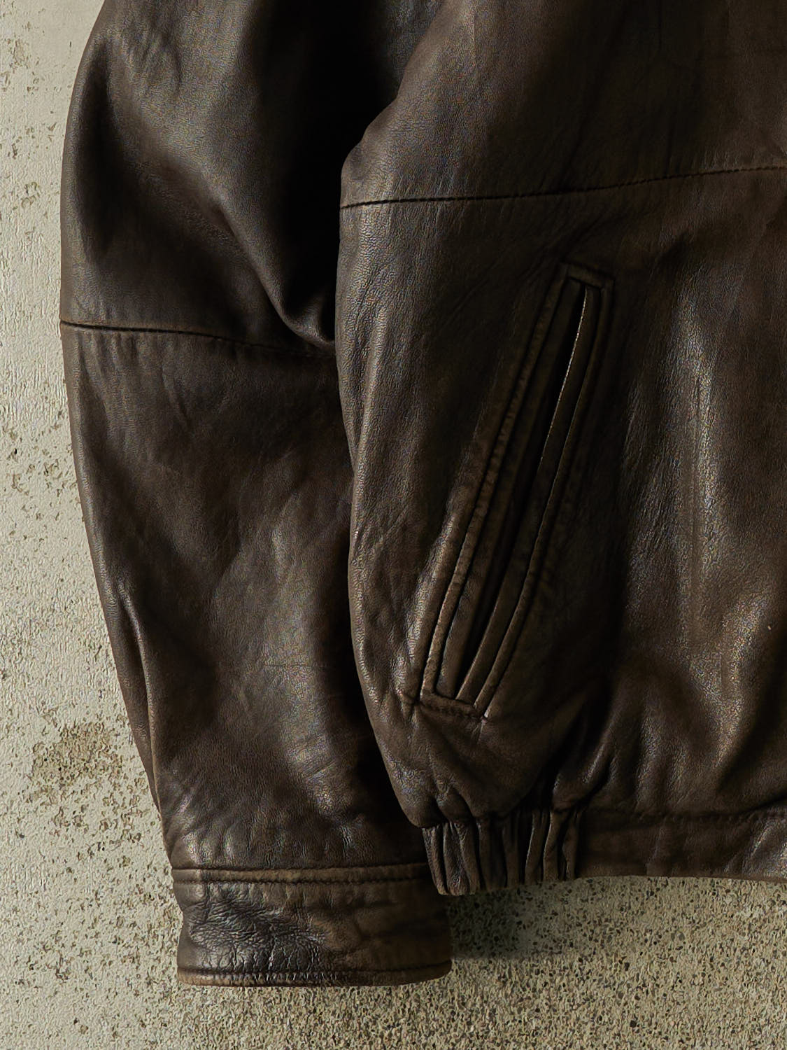 Vintage 90s Brown Leather Jacket (XL)
