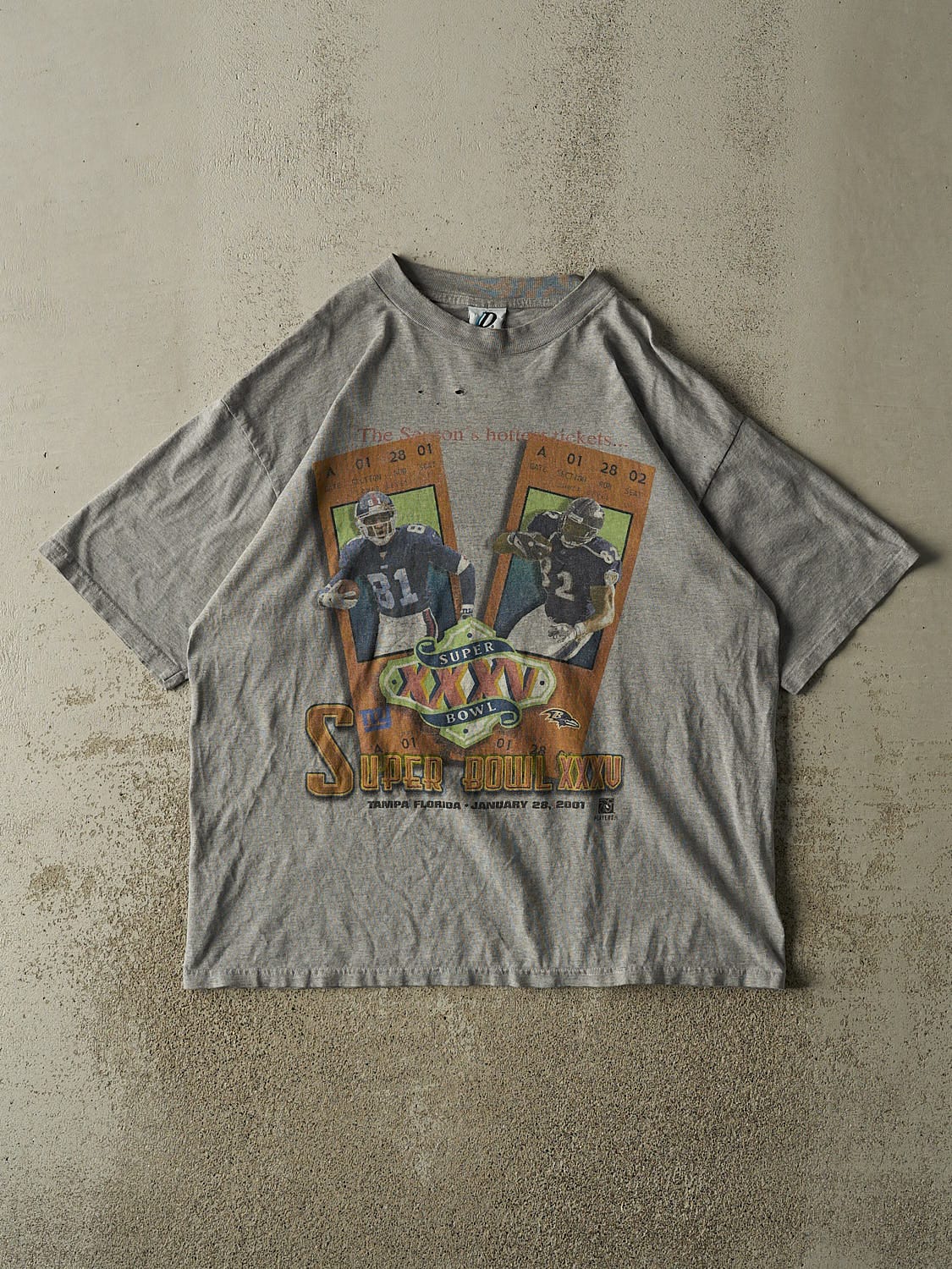 Vintage 01' Grey Super Bowl XXXV Tee (L/XL)