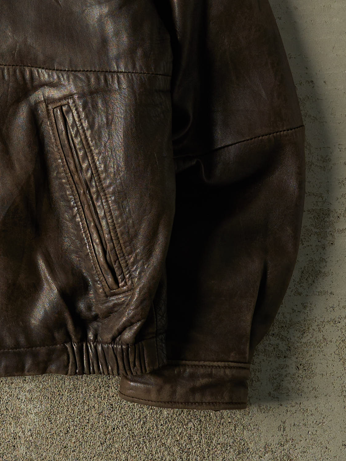 Vintage 90s Brown Leather Jacket (XL)