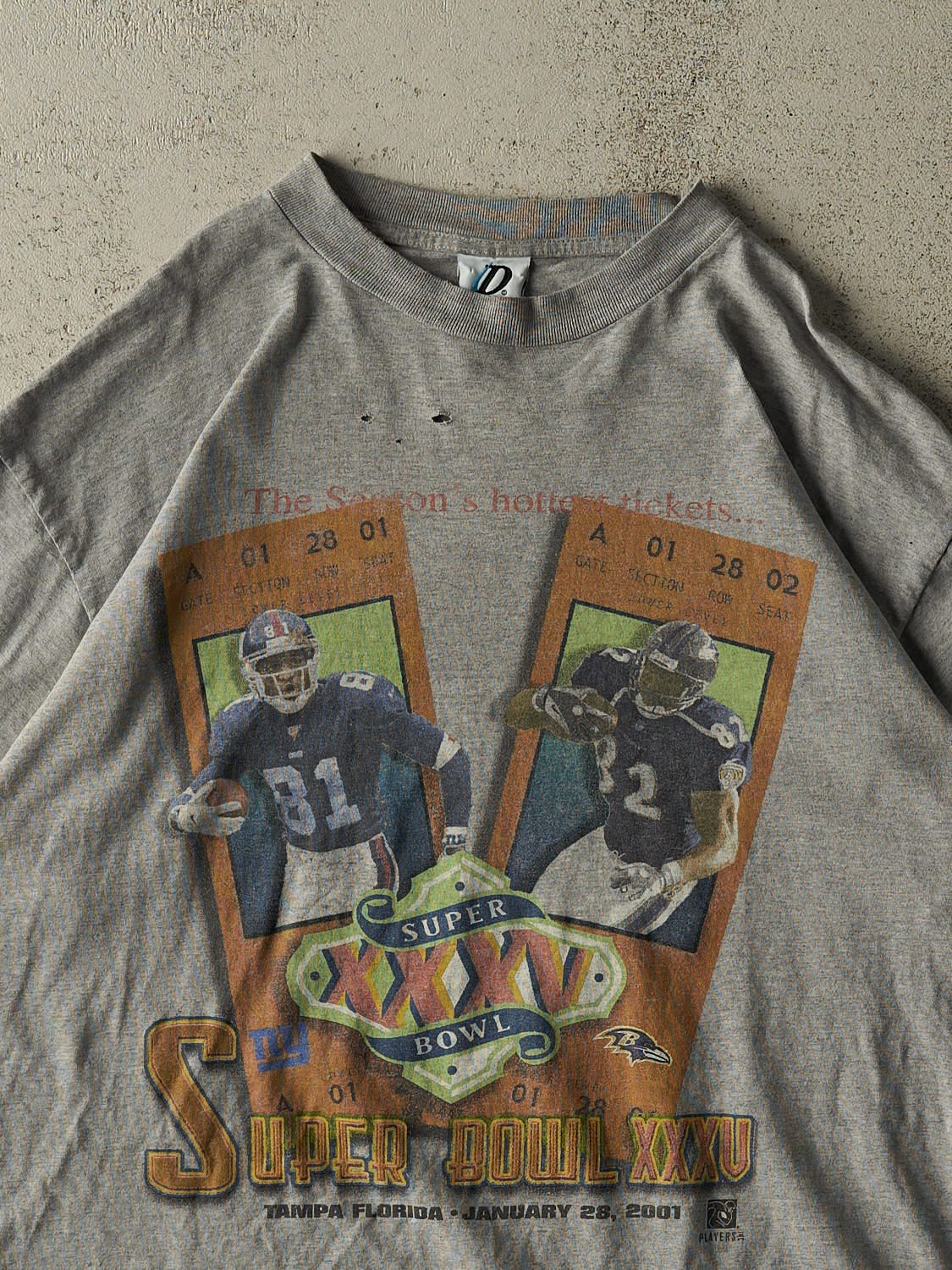 Vintage 01' Grey Super Bowl XXXV Tee (L/XL)