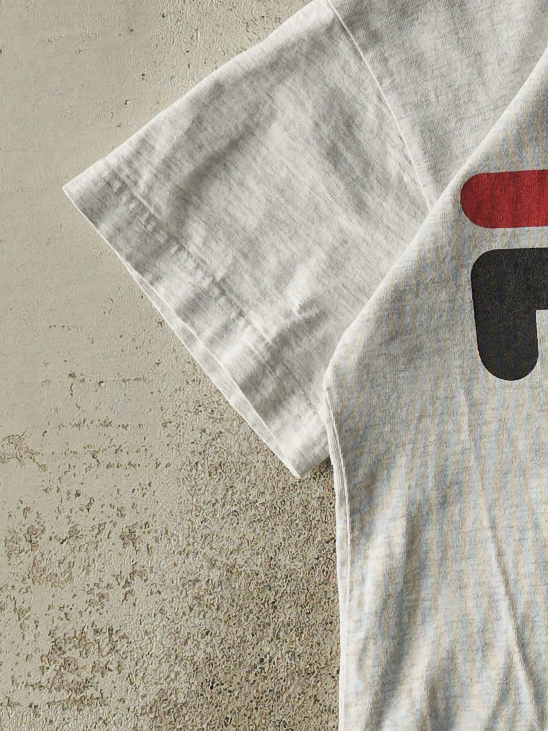 Vintage 90s Heather Grey Fila Logo Baby Tee (XS/S)