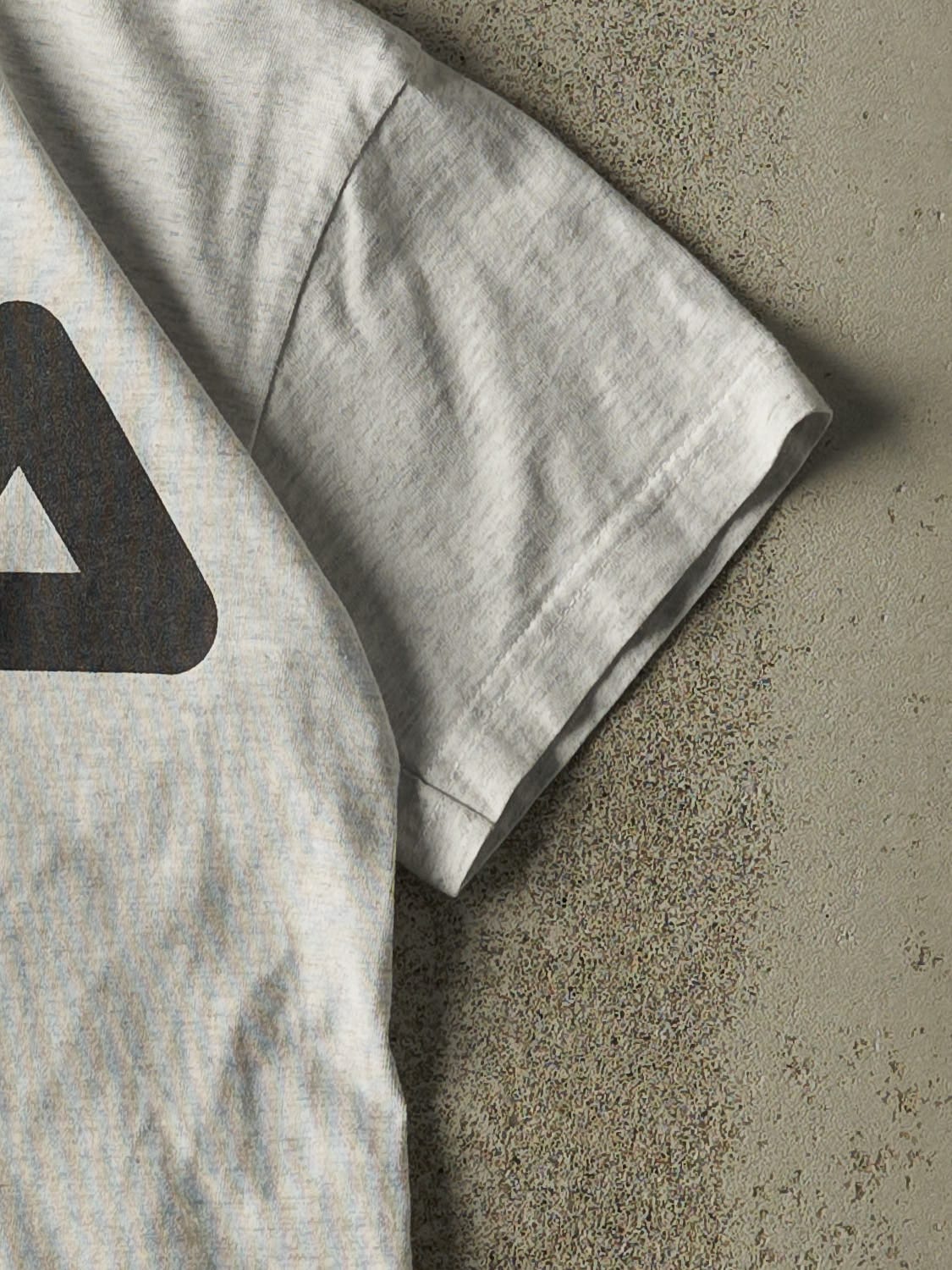 Vintage 90s Heather Grey Fila Logo Baby Tee (XS/S)
