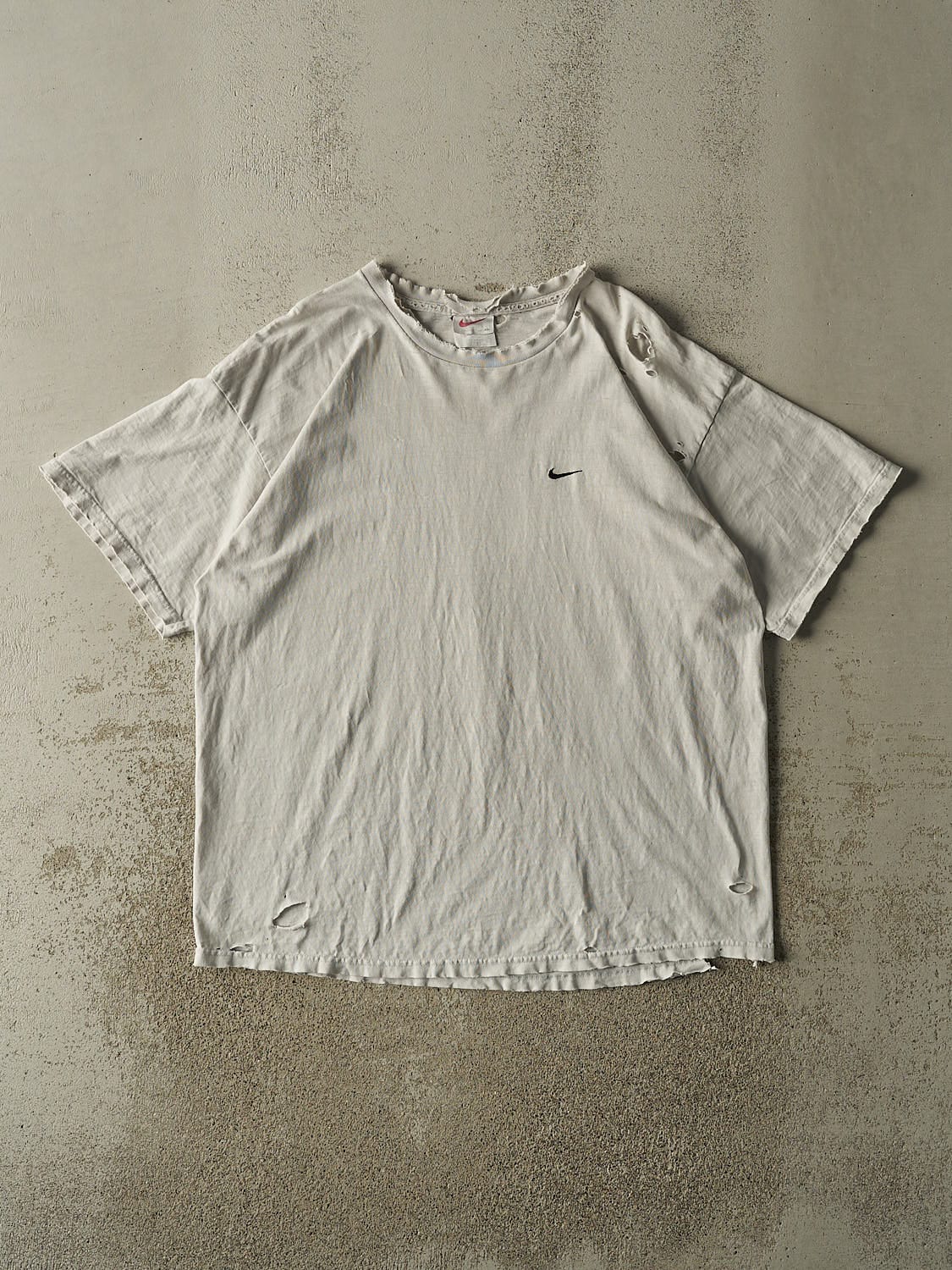 Vintage 90s Beige Nike Swoosh Tee (XL)