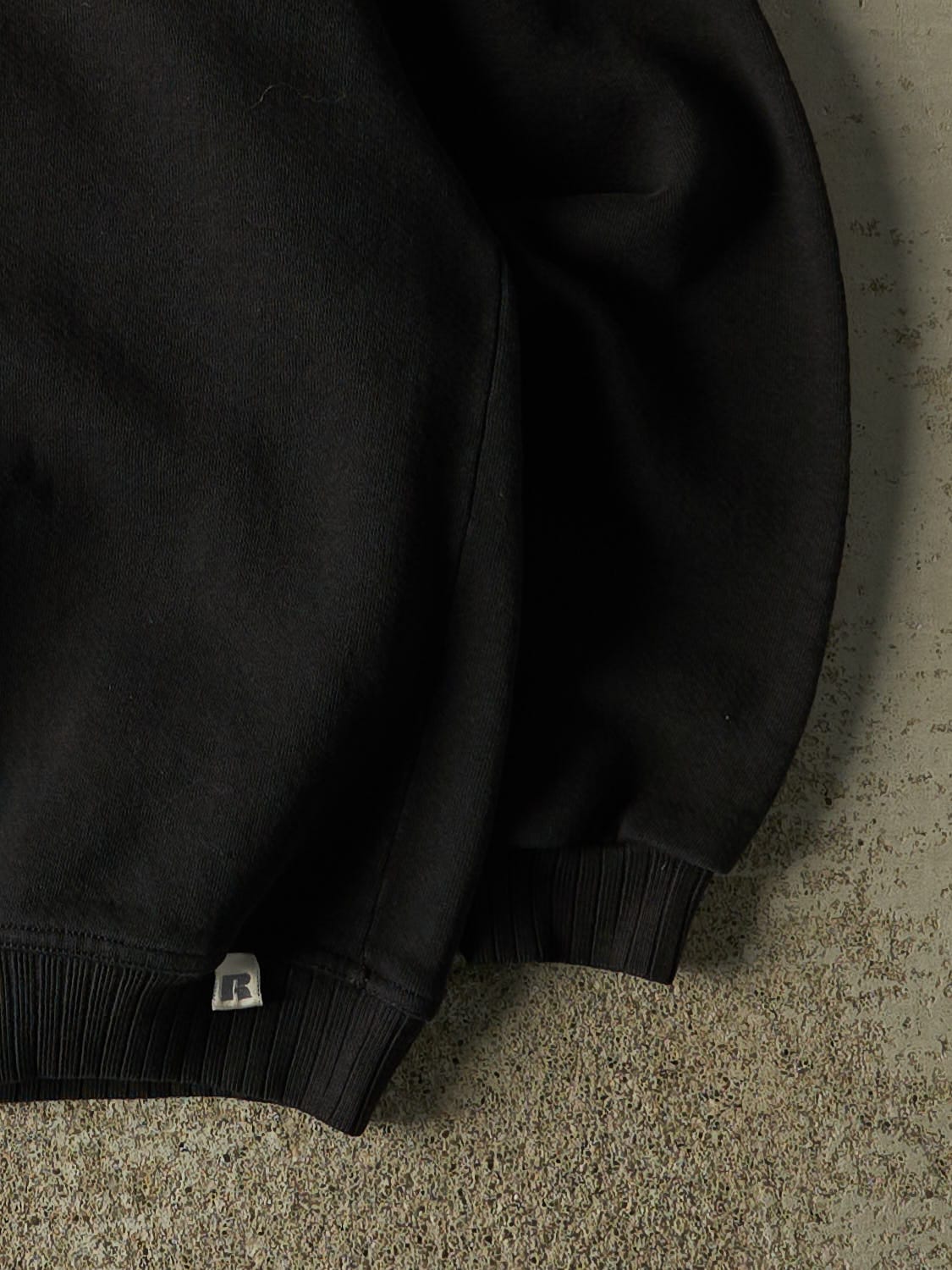 Vintage 90s Black Russell Athletic Mock Neck Boxy Sweater (S/M)