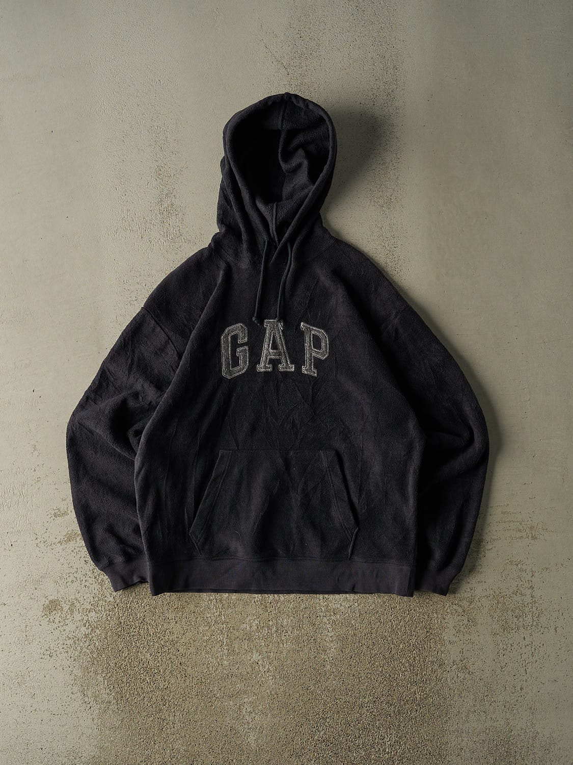 Vintage Y2K Navy Blue Gap Fleece Hoodie (XL)