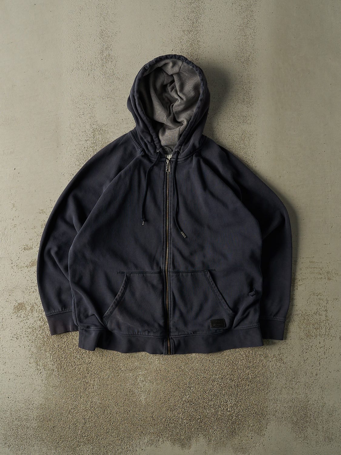 Vintage Y2K Navy Blue Thermal Lined Zip Up Wind River Hoodie (L/XL)