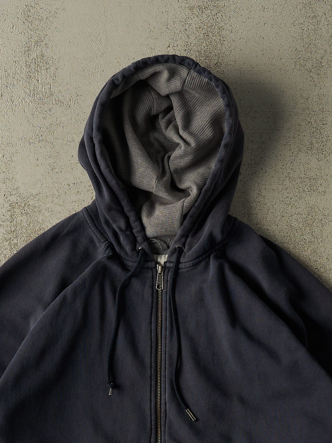 Vintage Y2K Navy Blue Thermal Lined Zip Up Wind River Hoodie (L/XL)