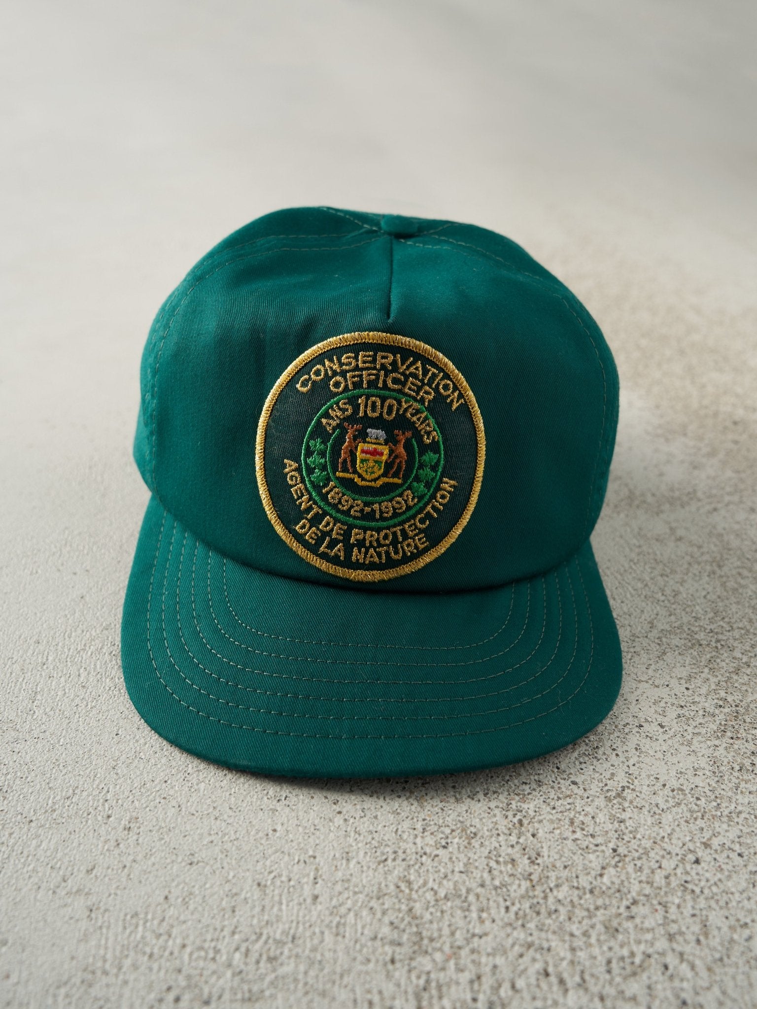 Vintage 92' Green Conservation Officer Snapback Hat