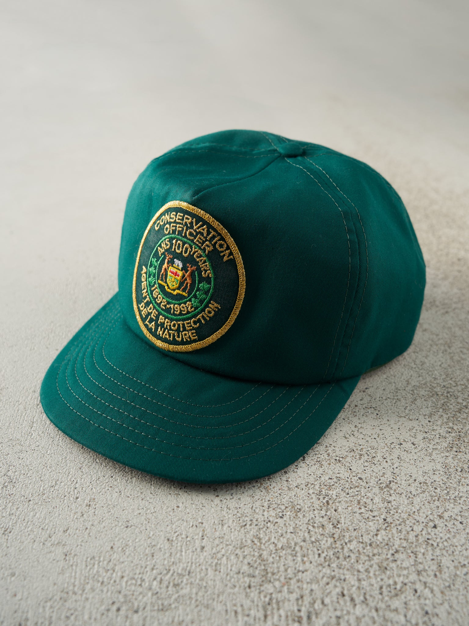 Vintage 92' Green Conservation Officer Snapback Hat