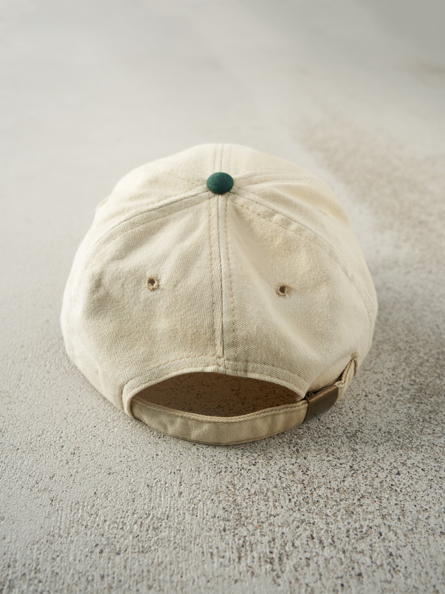 Vintage 90s Beige & Green Embroidered Acura Strap Back Hat