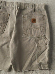 Vintage Y2K Beige Dungaree Fit Carhartt Cut Off Carpenter Shorts (33x8.5)