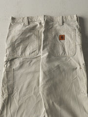 Vintage Y2K Beige Dungaree Fit Carhartt Lightweight Carpenter Pants (35x31.5)