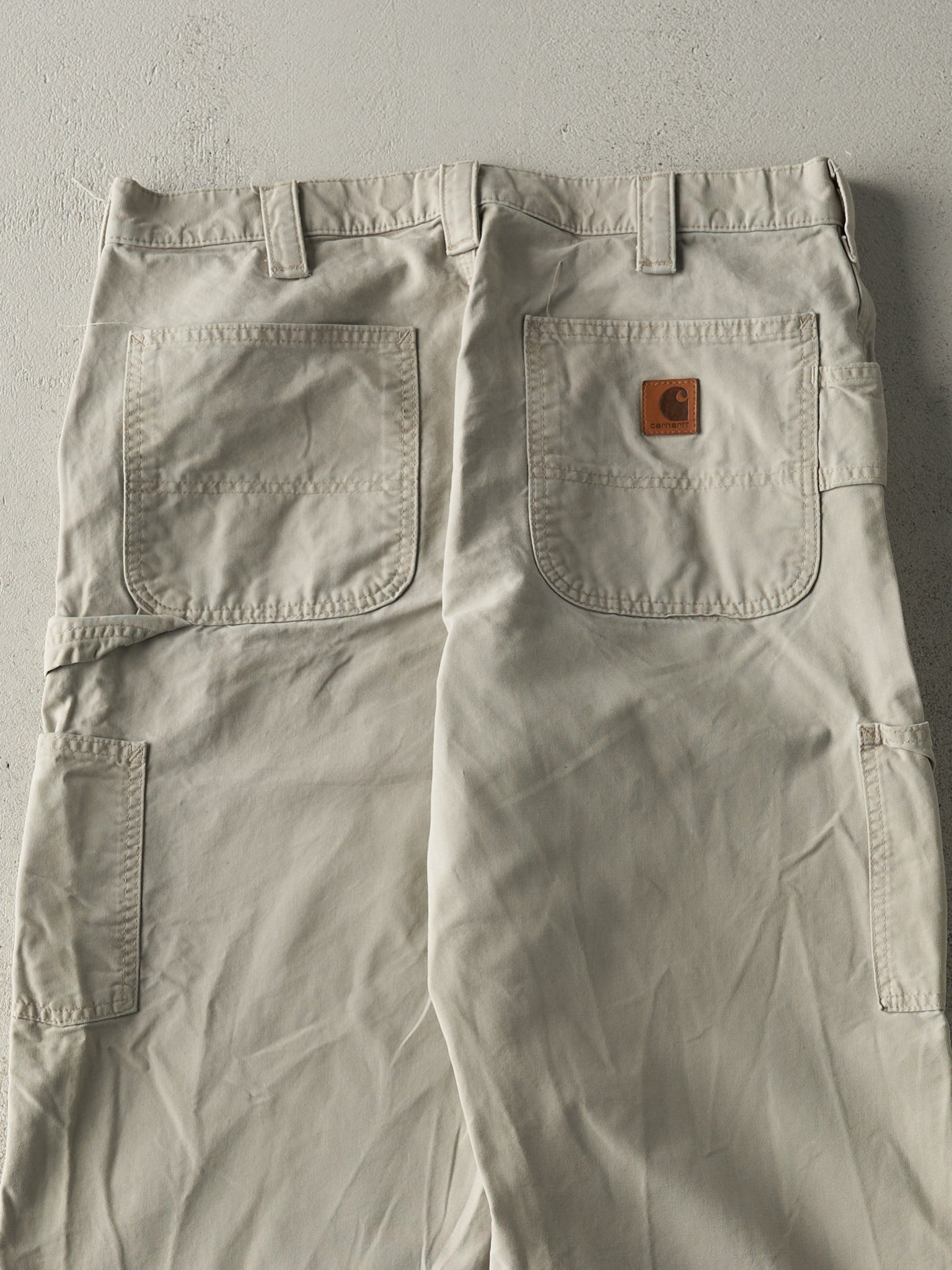 Vintage Y2K Beige Dungaree Fit Carhartt Lightweight Carpenter Pants (35x31.5)