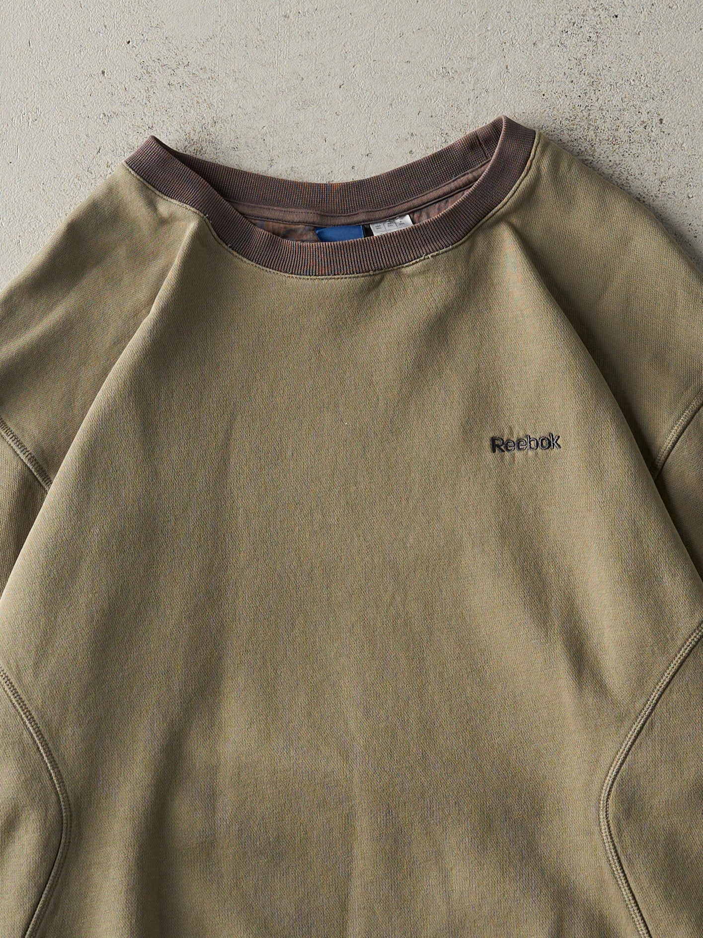 Vintage Y2K Green & Brown Embroidered Reebok Logo Crewneck (XL/XXL)