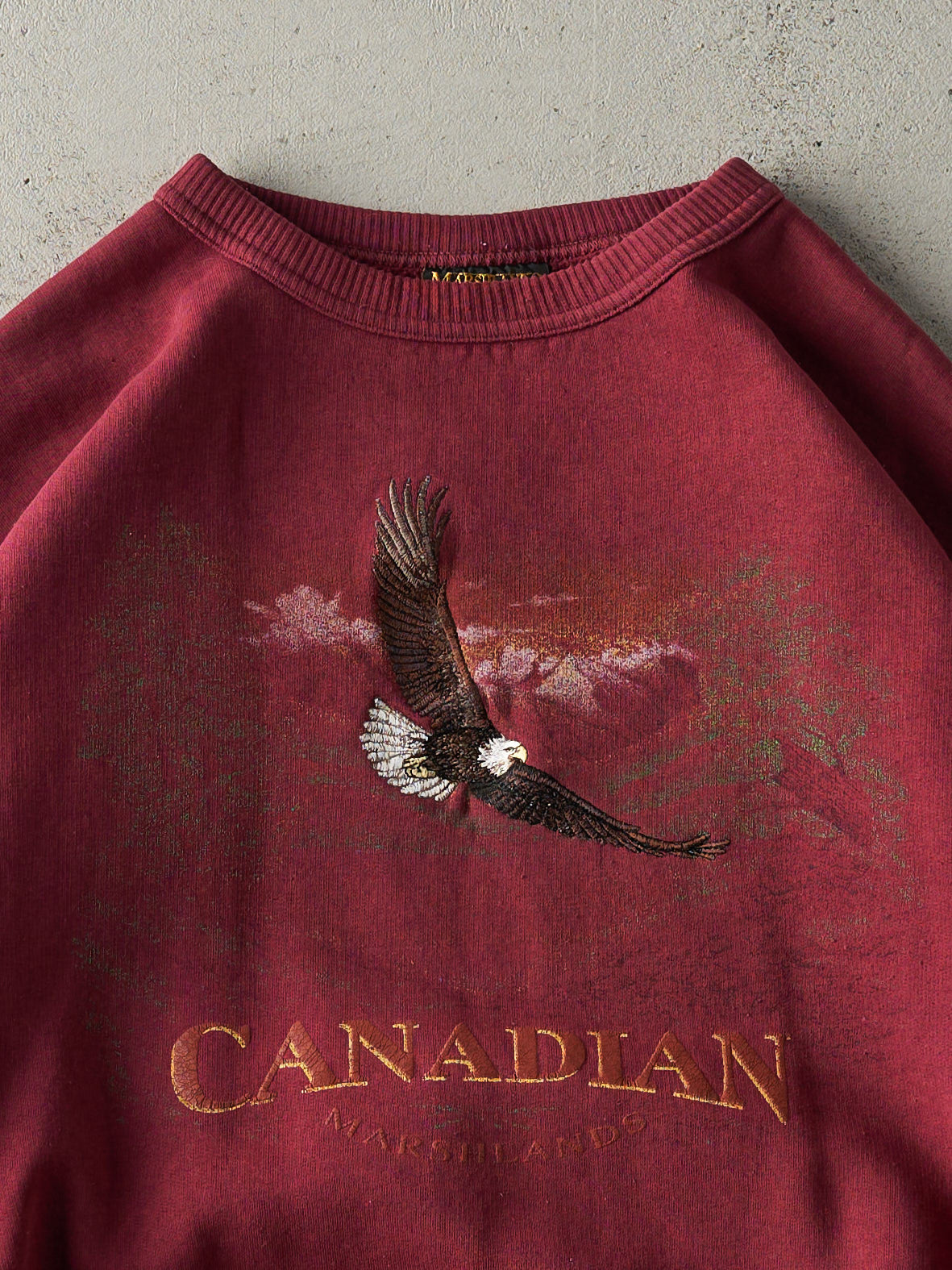 Vintage 90s Burgundy Embroidered Canadian Marshlands Crewneck (M/L)