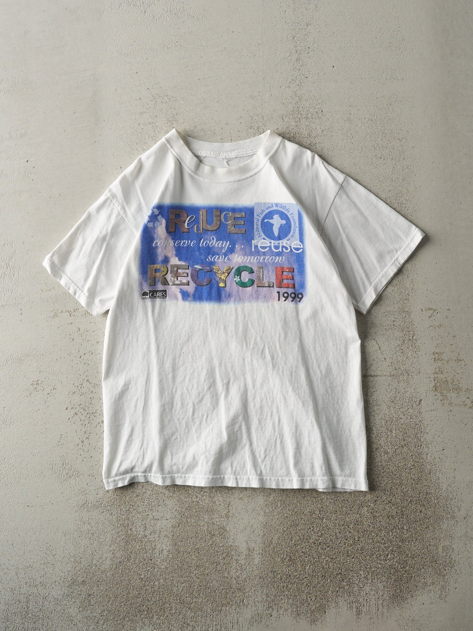 Vintage 99' White Reduce Reuse Recycle Tee (S)