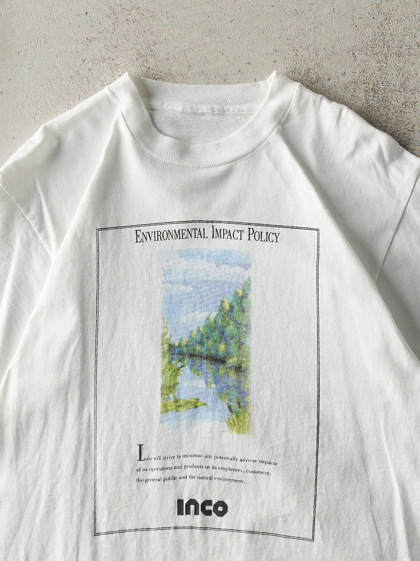 Vintage 90s White Inco Single Stitch Tee (S/M)