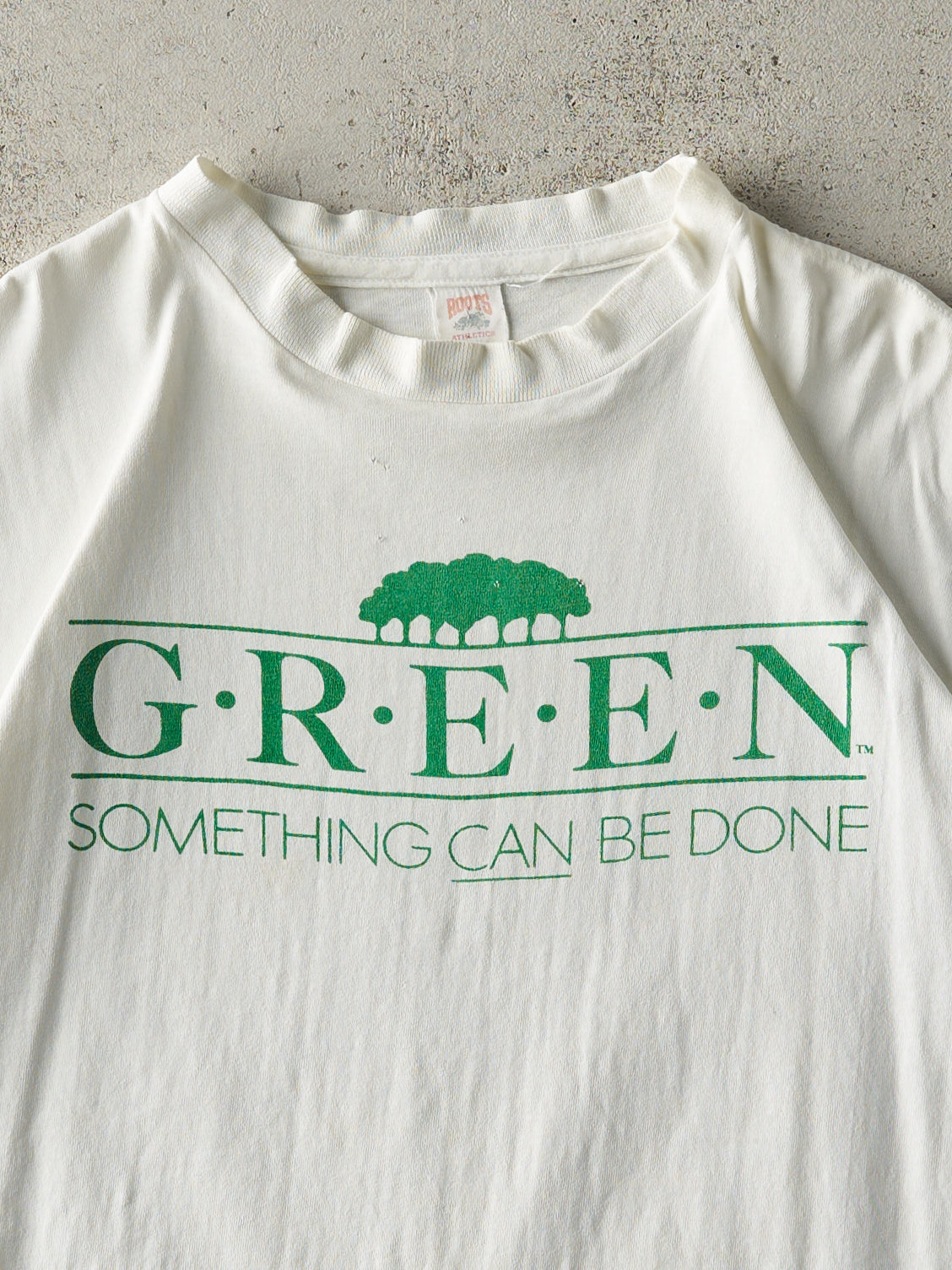Vintage 90s White Something Can Be Done Single Stitch Tee (M)
