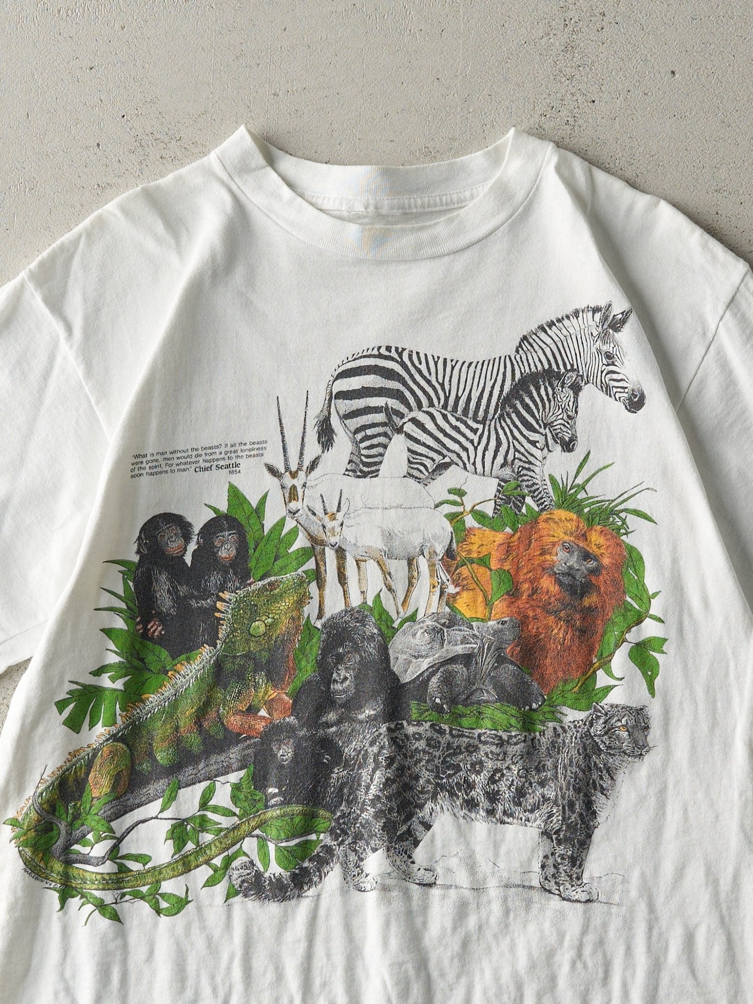 Vintage 87' White San Diego Zoo C.R.E.S. Single Stitch Tee (M)