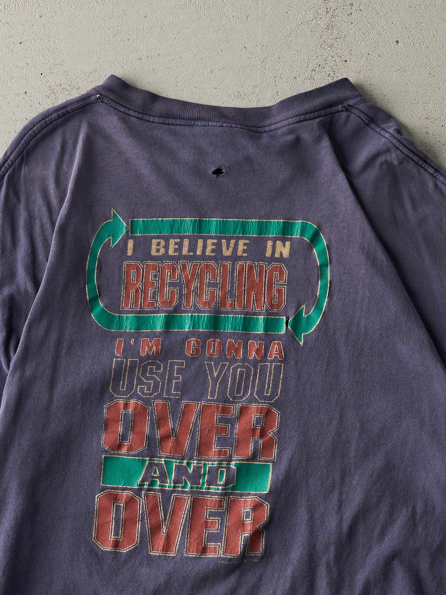Vintage 90s Navy Blue Recycle University Tee (L)