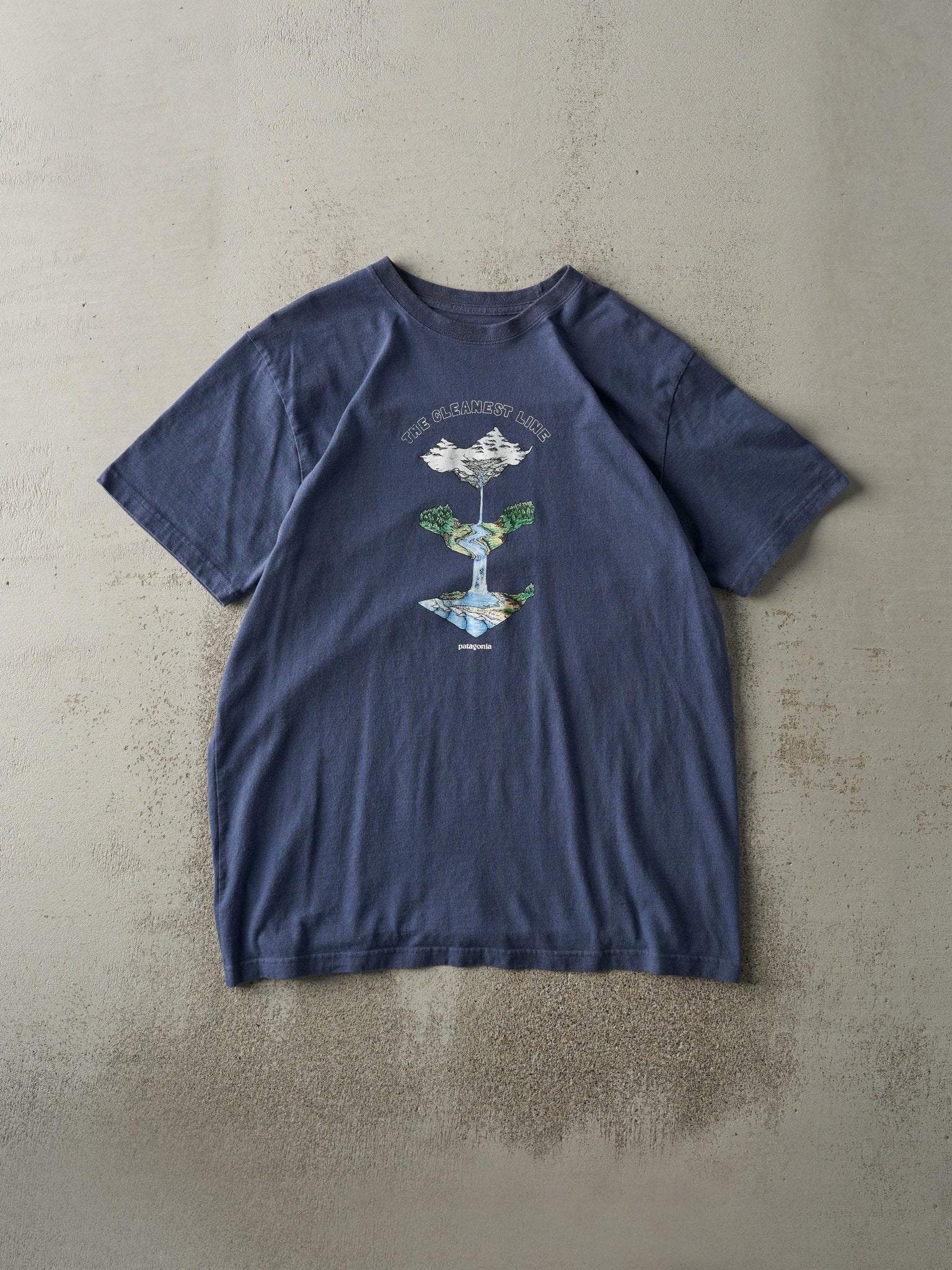 Vintage Y2K Blue Patagonia The Cleanest Line Tee (M)