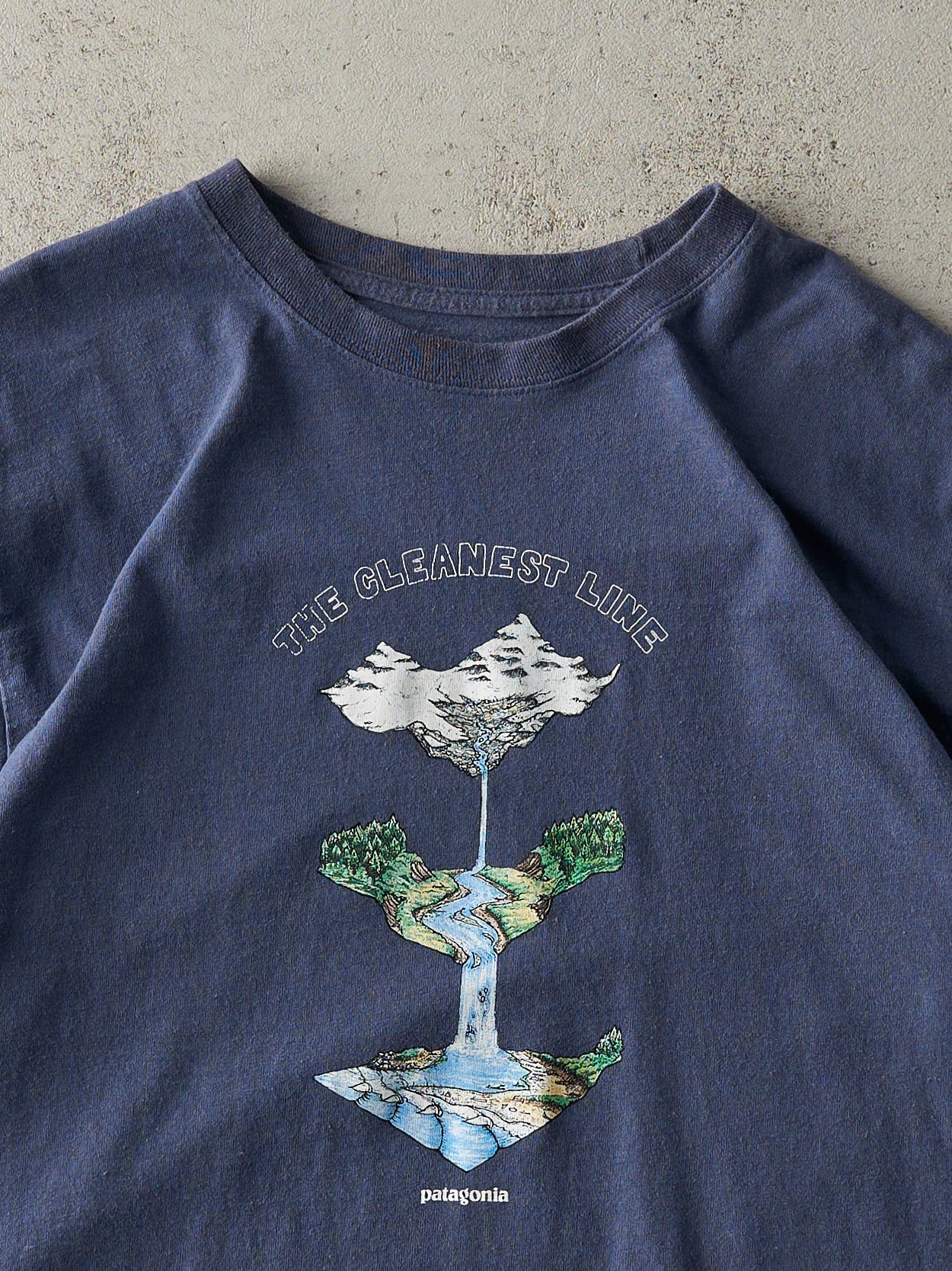Vintage Y2K Blue Patagonia The Cleanest Line Tee (M)