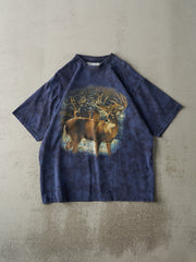 Vintage 90s Navy Blue Tie Dye Deer Tee (M/L)