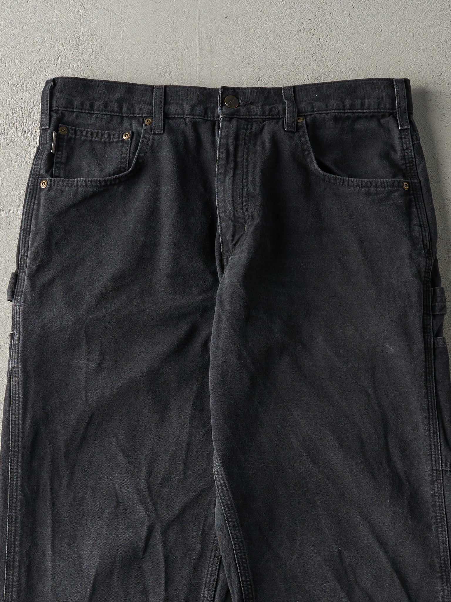 Vintage Y2K Faded Black Loose Fit Carhartt Lightweight Carpenter Pants (34x28.5)