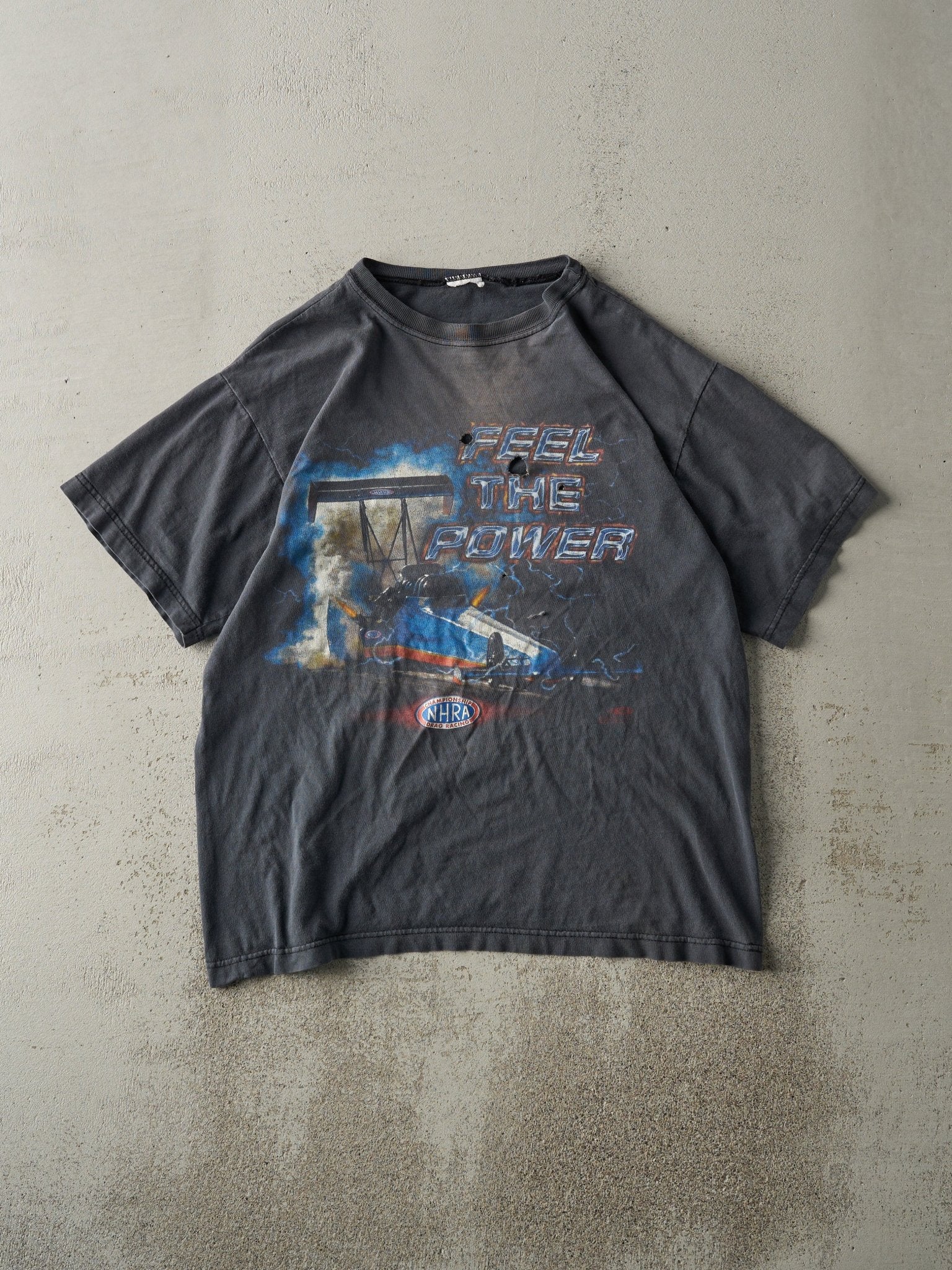 Vintage 97' Faded Black NHRA Winston Drag Racing Tee (M)