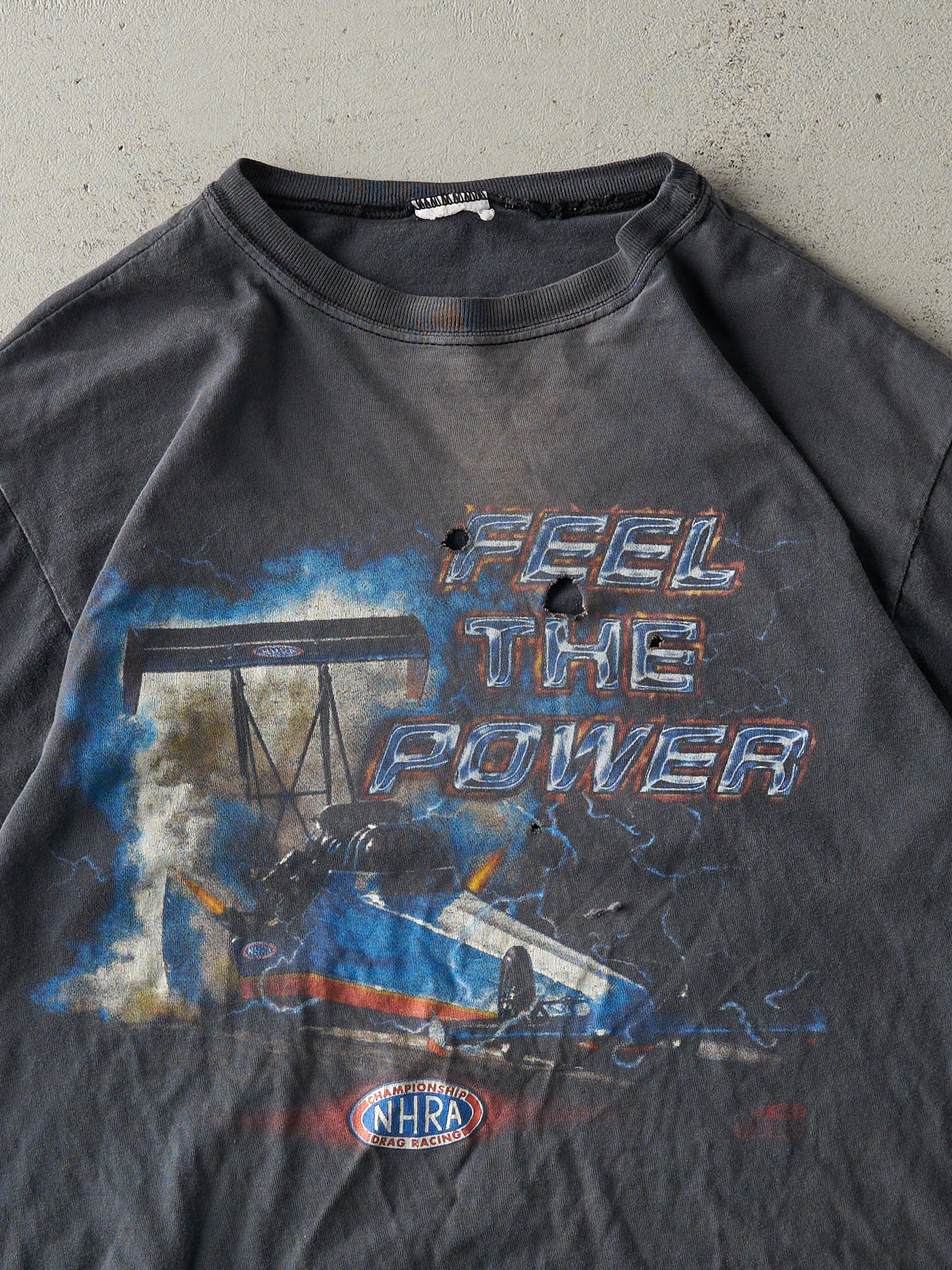 Vintage 97' Faded Black NHRA Winston Drag Racing Tee (M)