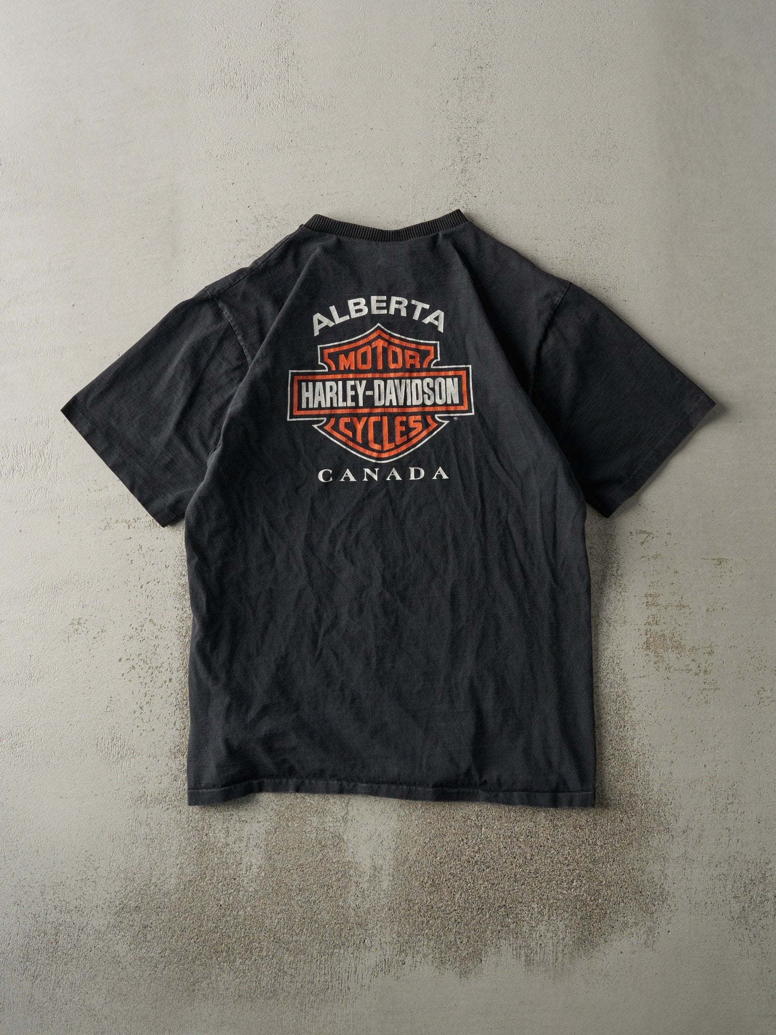 Vintage 00' Black Alberta Harley Davidson V Neck Tee (M/L)