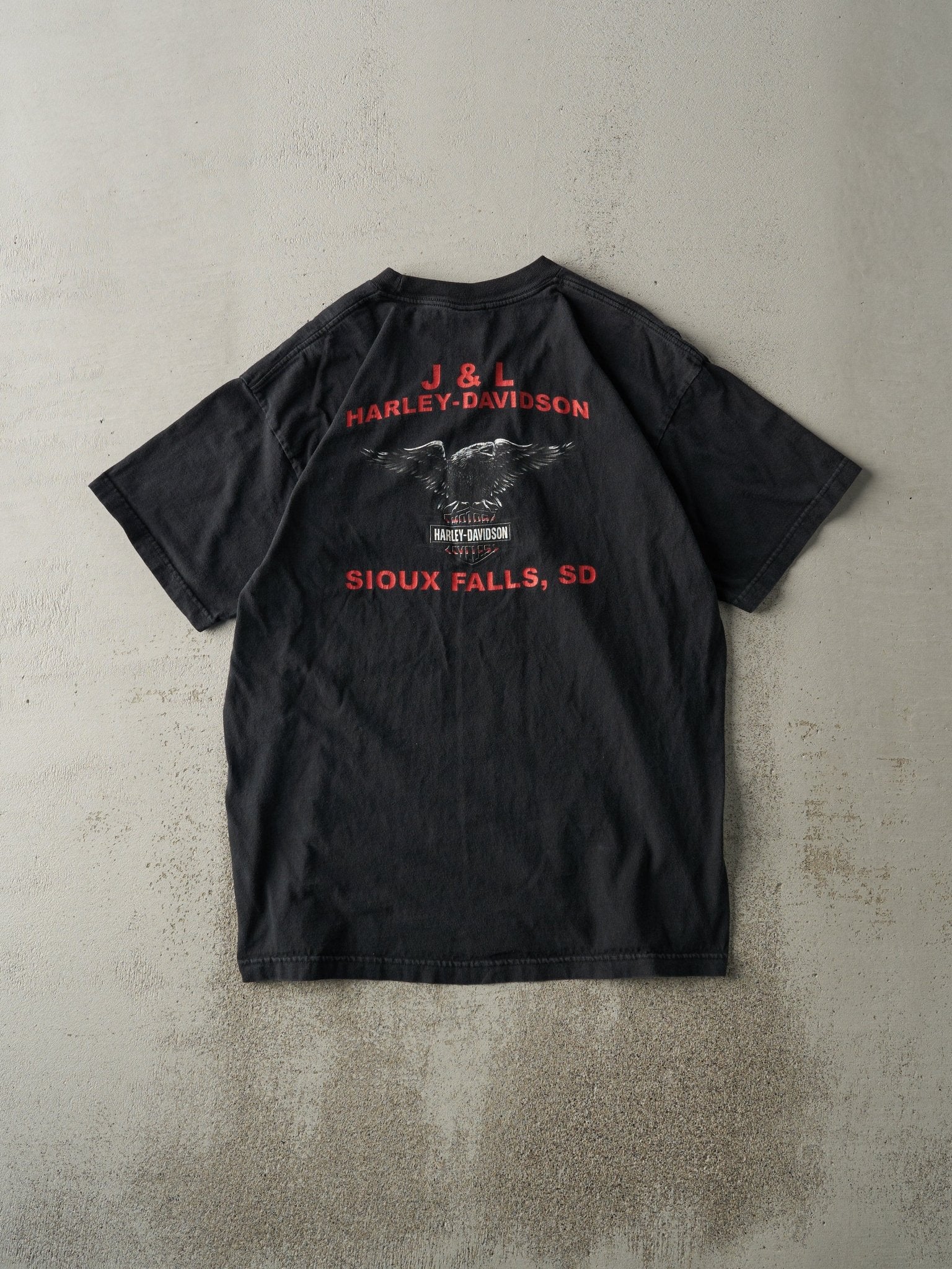 Vintage 04' Black Sioux Falls, SD Harley Davidson Tee (M/L)