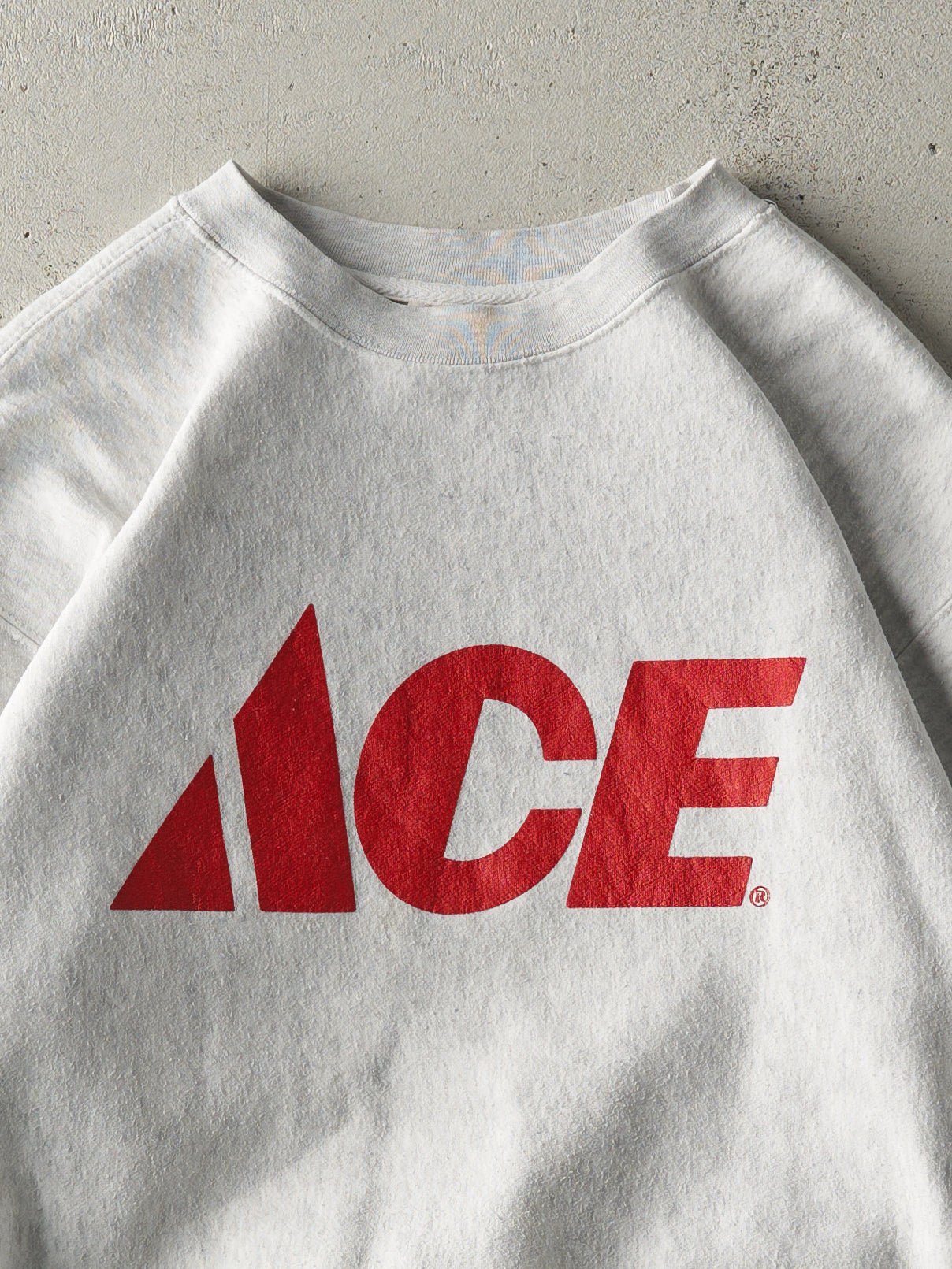Vintage 90s Heather Grey Ace Boxy Crewneck (M)