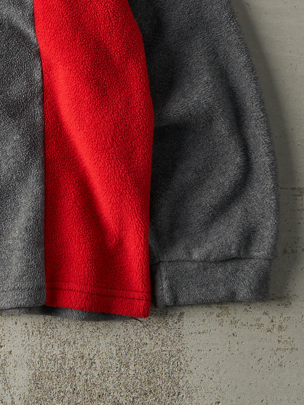 Vintage 90s Grey, Blue & Red Tommy Design Bootleg Fleece Quarter Zip (L/XL)
