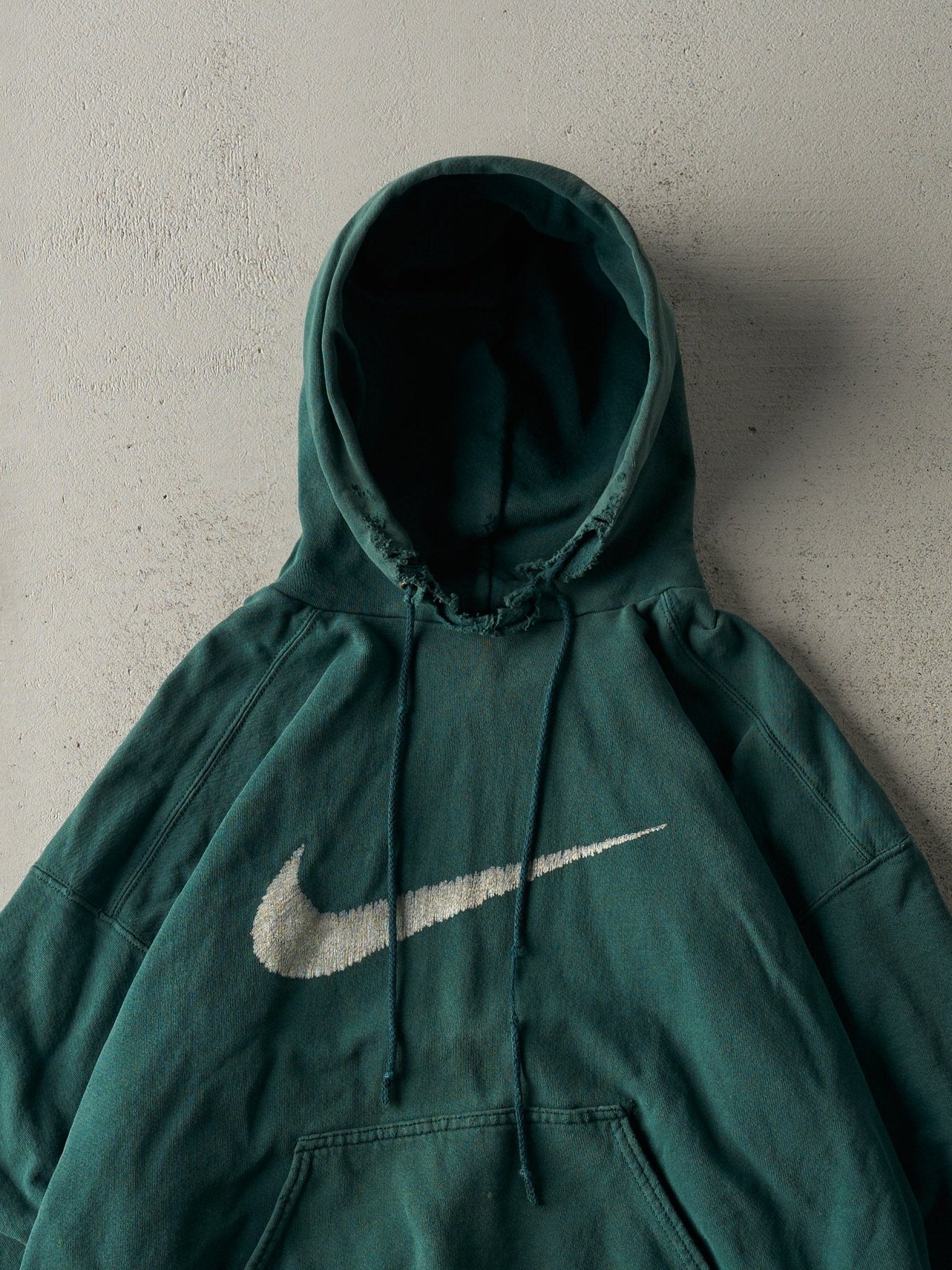 Vintage 90s Green Nike Swoosh Hoodie (L/XL)