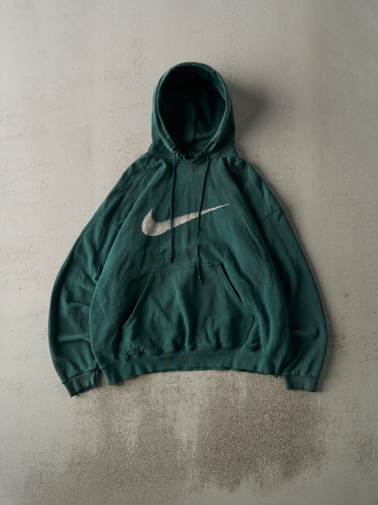 Vintage 90s Green Nike Swoosh Hoodie (L/XL)