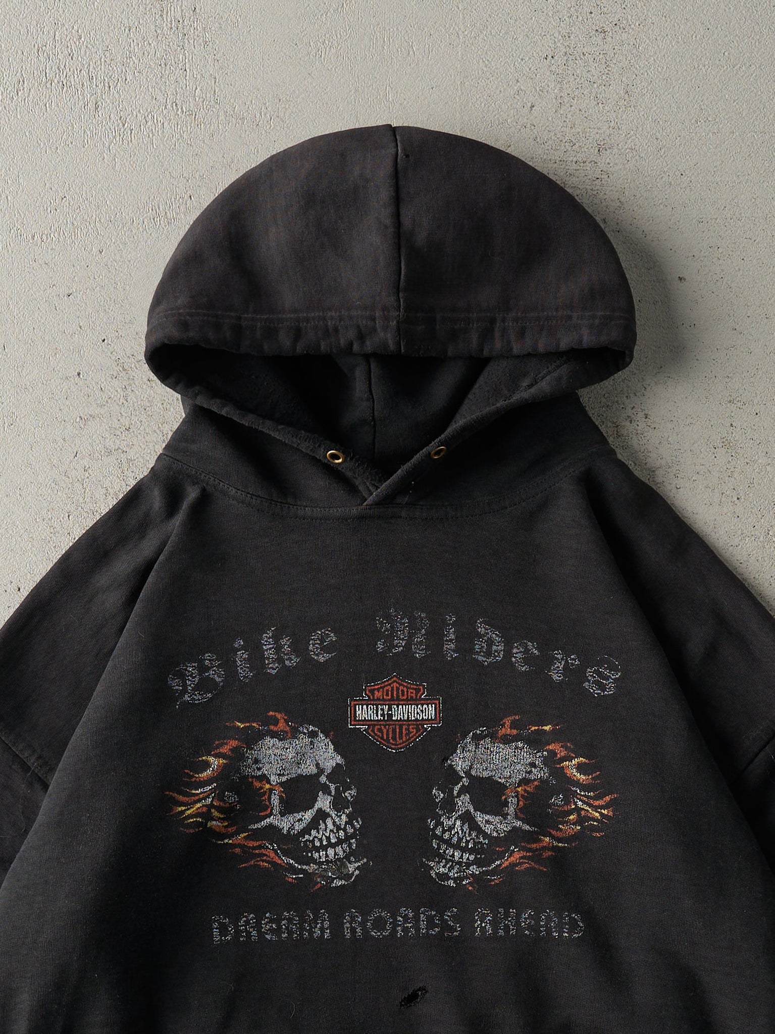 Vintage Y2K Black Harley Davidson Hoodie (L)