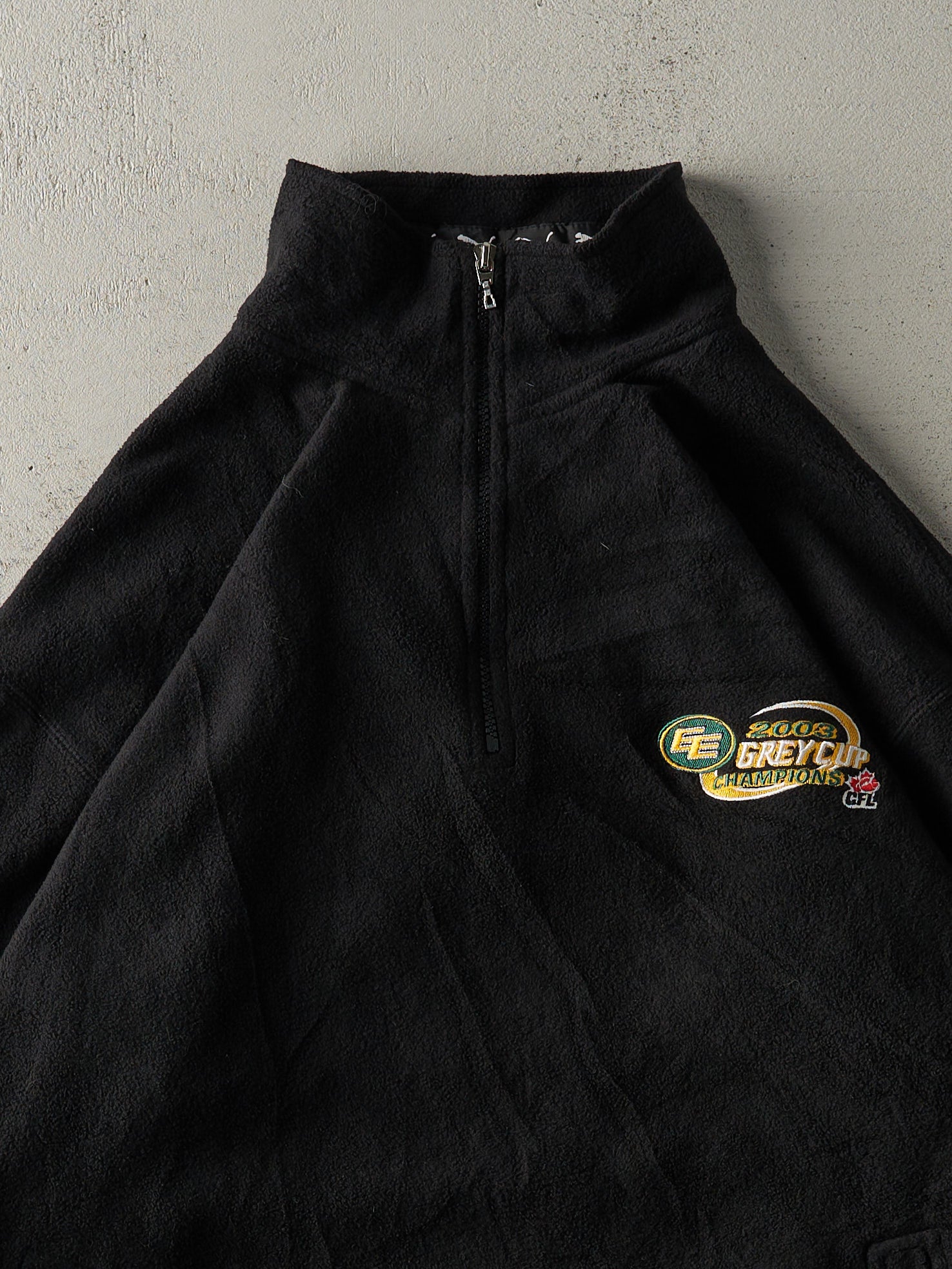 Vintage 03' Black Edmonton Eskimos CFL Grey Cup Fleece Quarter Zip (L)
