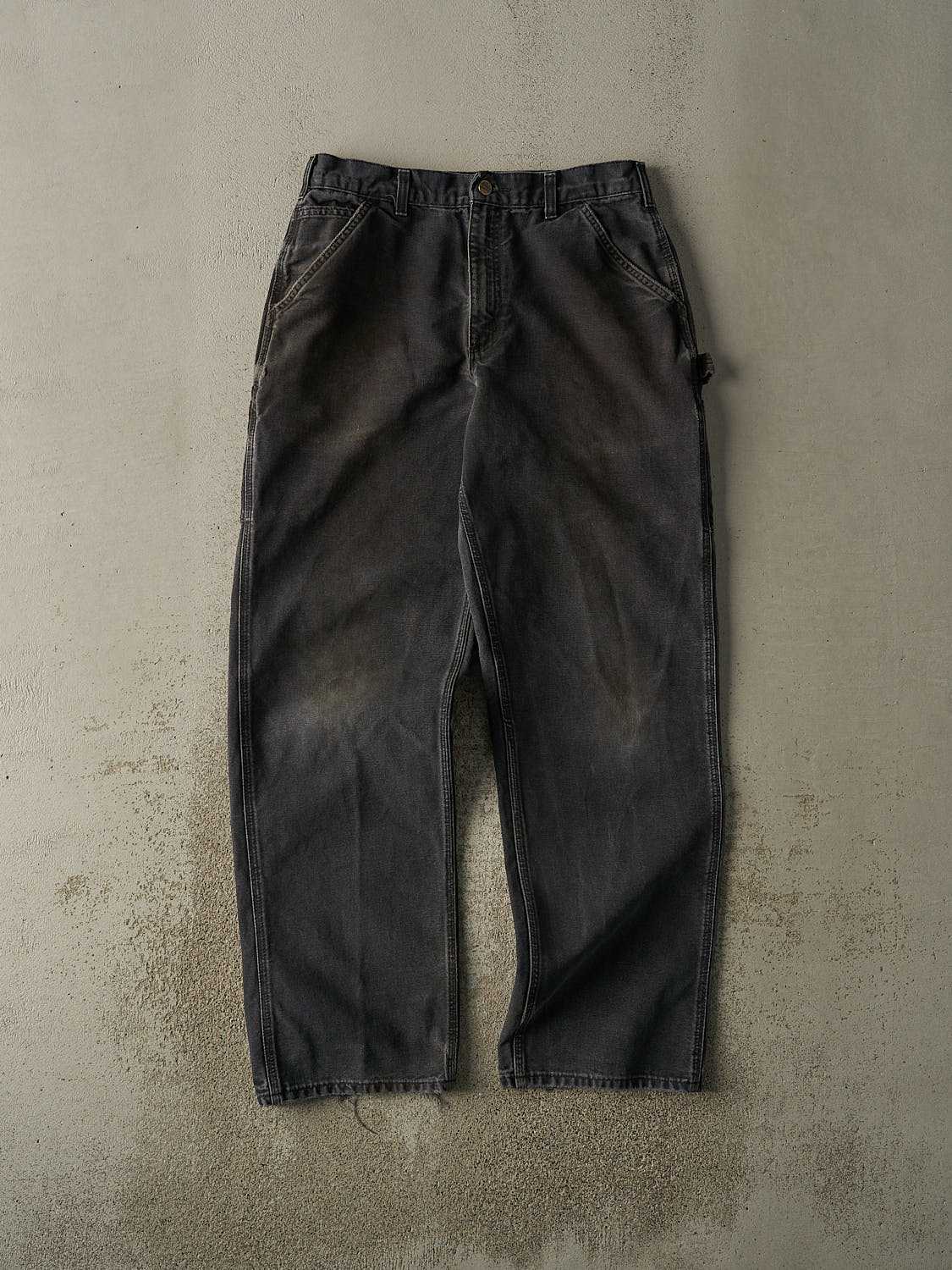 Vintage Y2K Faded Black Carhartt Carpenter Pants (32x32.5)