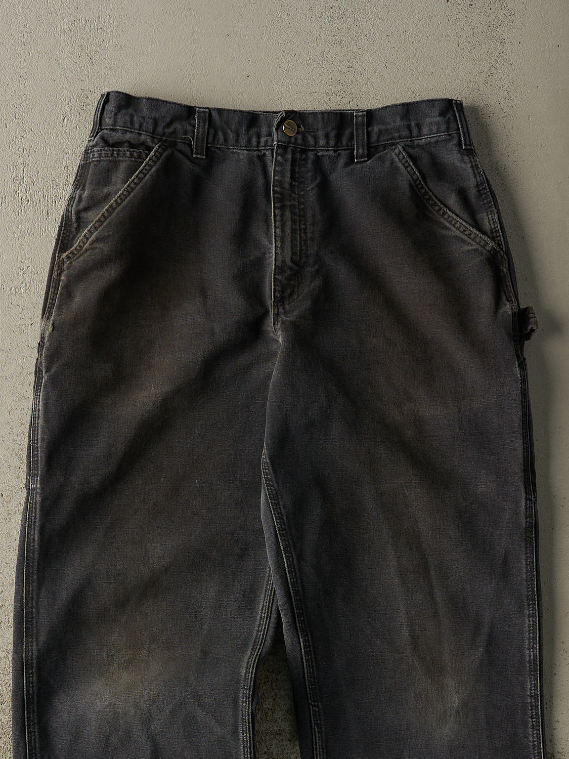 Vintage Y2K Faded Black Carhartt Carpenter Pants (32x32.5)