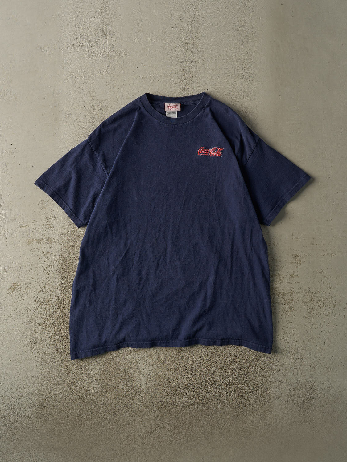 Vintage Y2K Navy Blue Coca Cola Embroidered Tee (XL/XXL)