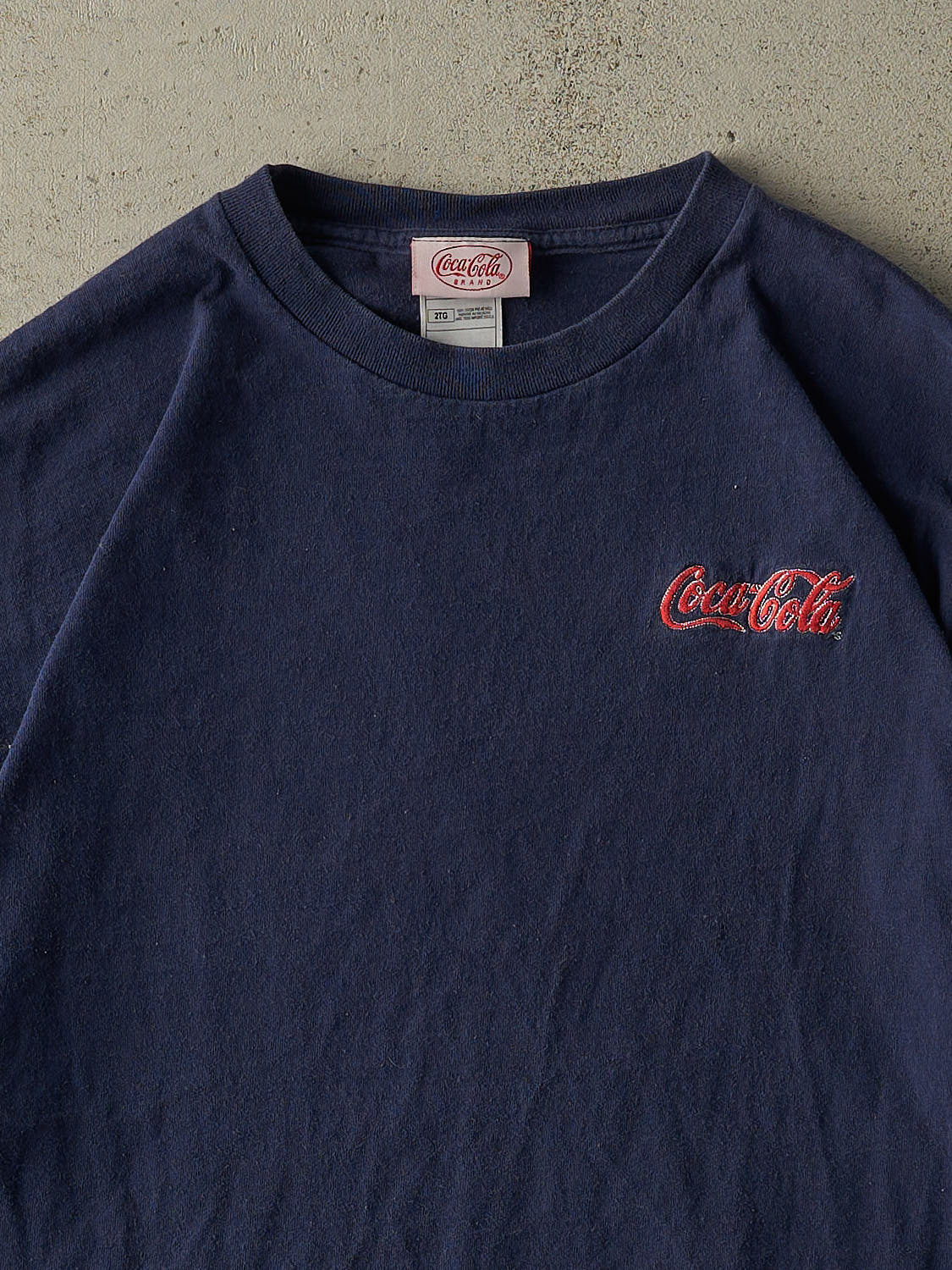 Vintage Y2K Navy Blue Coca Cola Embroidered Tee (XL/XXL)