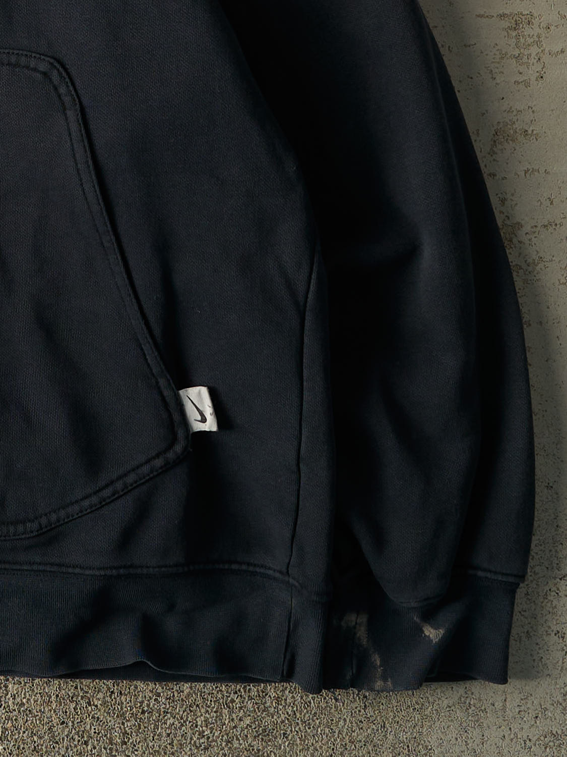 Vintage Y2K Faded Black Nike Embroidered Hoodie (XL)