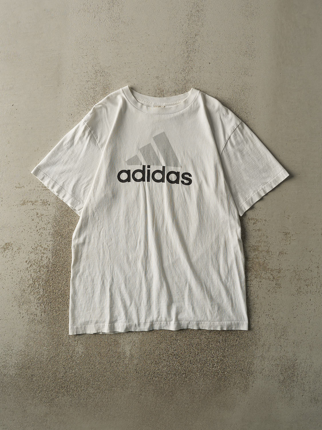 Vintage 90s White Adidas Logo Tee (L/XL)