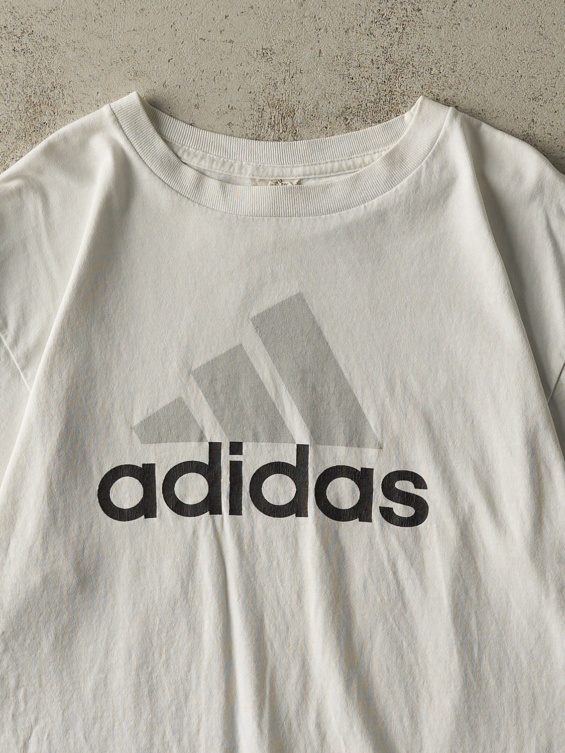 Vintage 90s White Adidas Logo Tee (L/XL)
