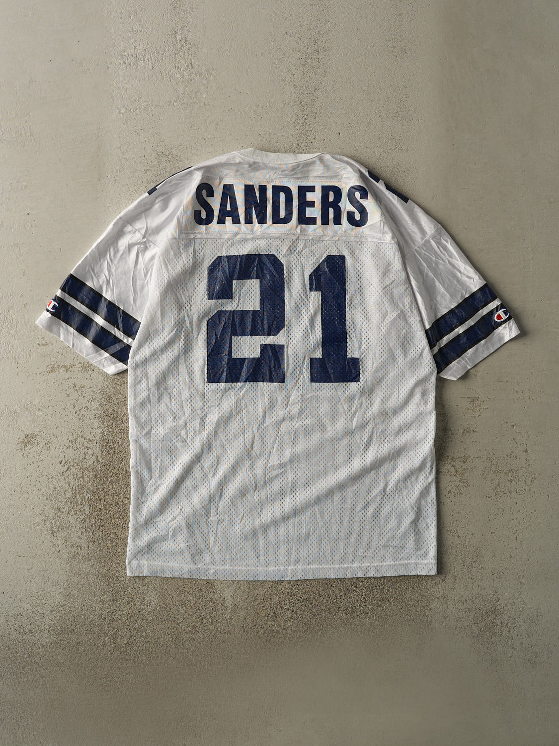 Vintage 90s White Dallas Cowboys #21 Deon Sanders Football Jersey (XL/XXL)