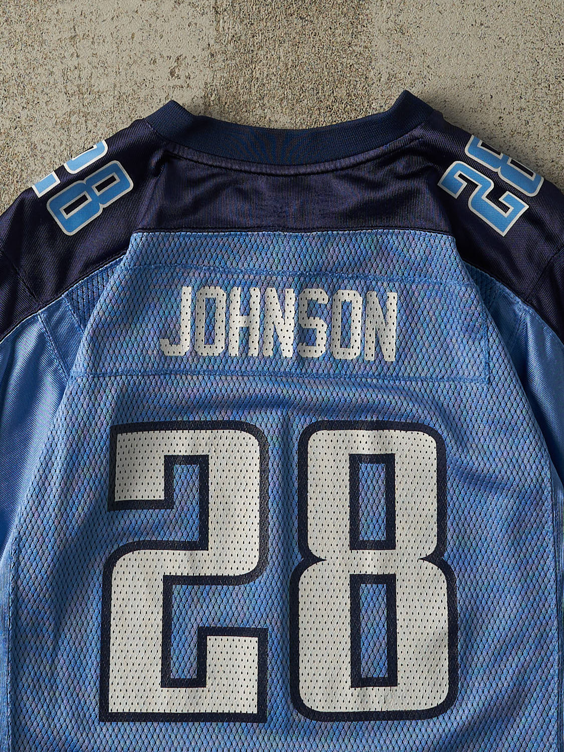 Vintage Y2K Blue Tennessee Titans #28 Chris Johnson Cropped