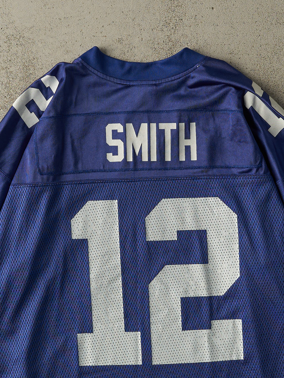 Vintage Y2K Blue New York Giants #12 Steve Smith Cropped Football Jersey (L/XL)